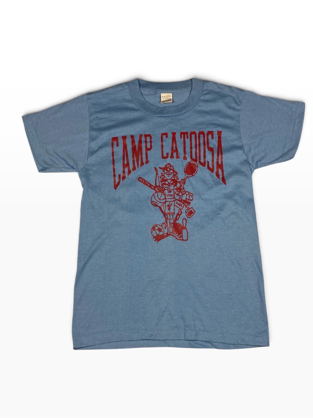 Blue Camp Catoosa graphic tee T shirt Screen Stars  Vintage 80’s Kids 14-16